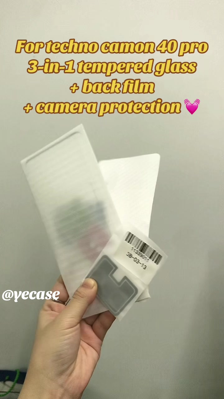 3-in-1 tempered glass and back film and camera protection for tecno camon 40 pro 5G#yecaseph8 #curved #tempered #temperedglass #techno #tecno #camon40 #camon40pro5g #screenprotector 