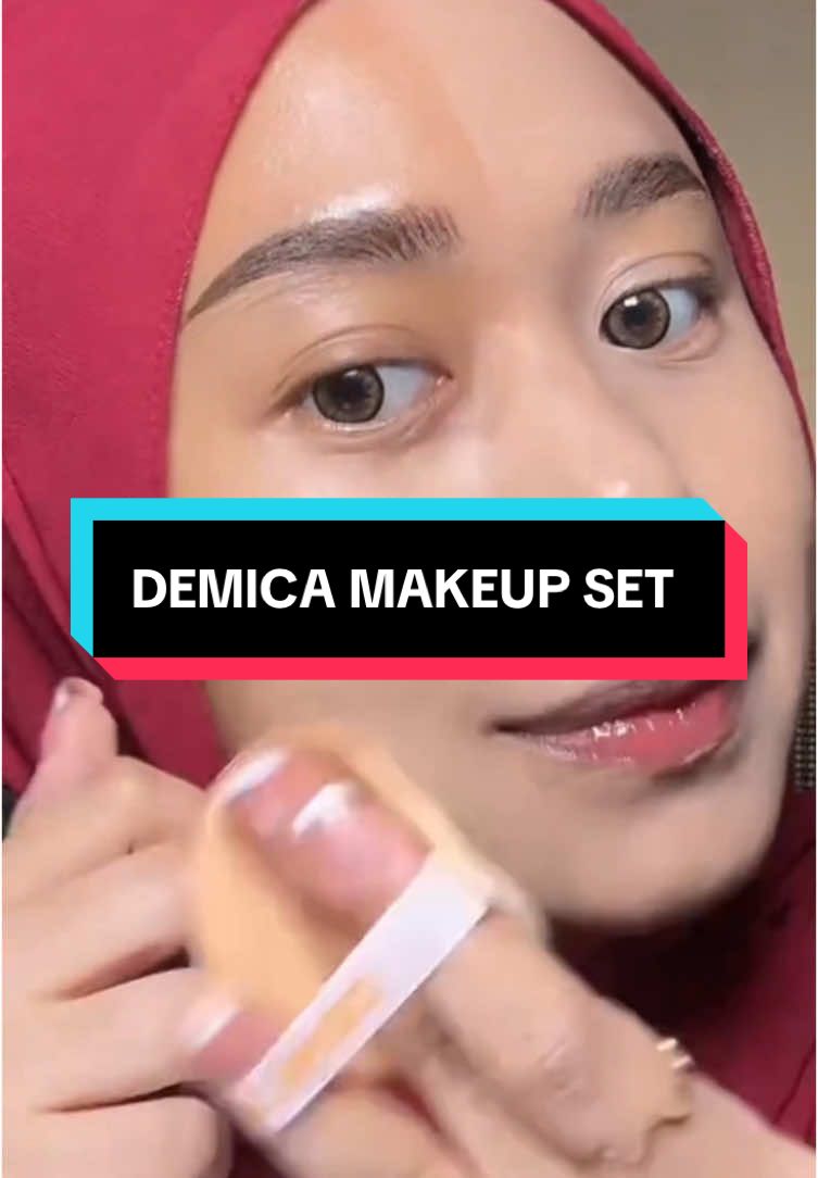 Demica makeup set 5in1 RM45  - Cushion foundation - Baby lipmatte - Maskara - Mirror - Whitening Baby Lotion 