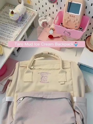 Aesthetic Purple Backpack  #fyp #schoolbag #bagrecommendation #koreanbackpack #koreanstylebackpack #donutbackpack #f2fbag 