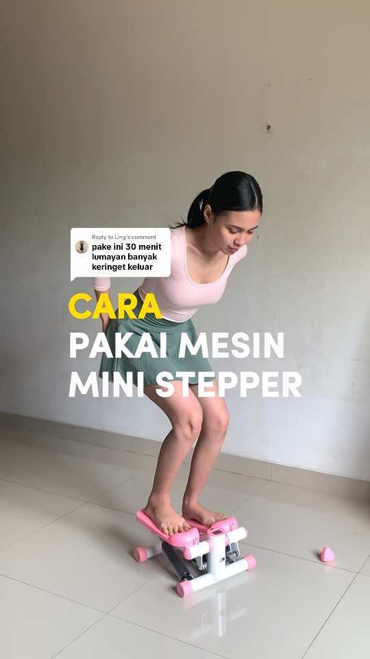 Replying to @Ling IYAKAN! gobyor sebadan2 tuh keringet🥵 masih ada beberapa yg nanya “mending ini atau walkingpad?” belum bisa jawab scr pasti ya, doakan aku punya walkingpad dulu jd bs kasih review jujur‼️💗 #homeworkout #workouts #stepper #stepperexercise #ministepper 
