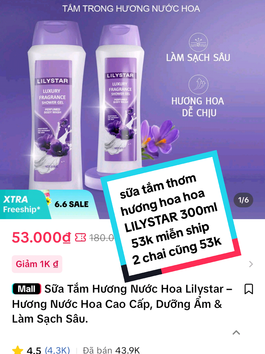 sữa tắm hương nước hoa LILYSTAR 300 ml Tắm sạch dưỡng ẩm trắng da lưu nước hoa thơm lâu#lamgiadi2019#reviewsanpham#suatam#suatamlilystar#lilystar#suatamhuongnuochoa#trendding_video #trendding #xuhuongtrending #ttlk #xuhuongtrending #lênxuhướng❤️ #xuhuong #lênxuhướngtiktok #trendding 