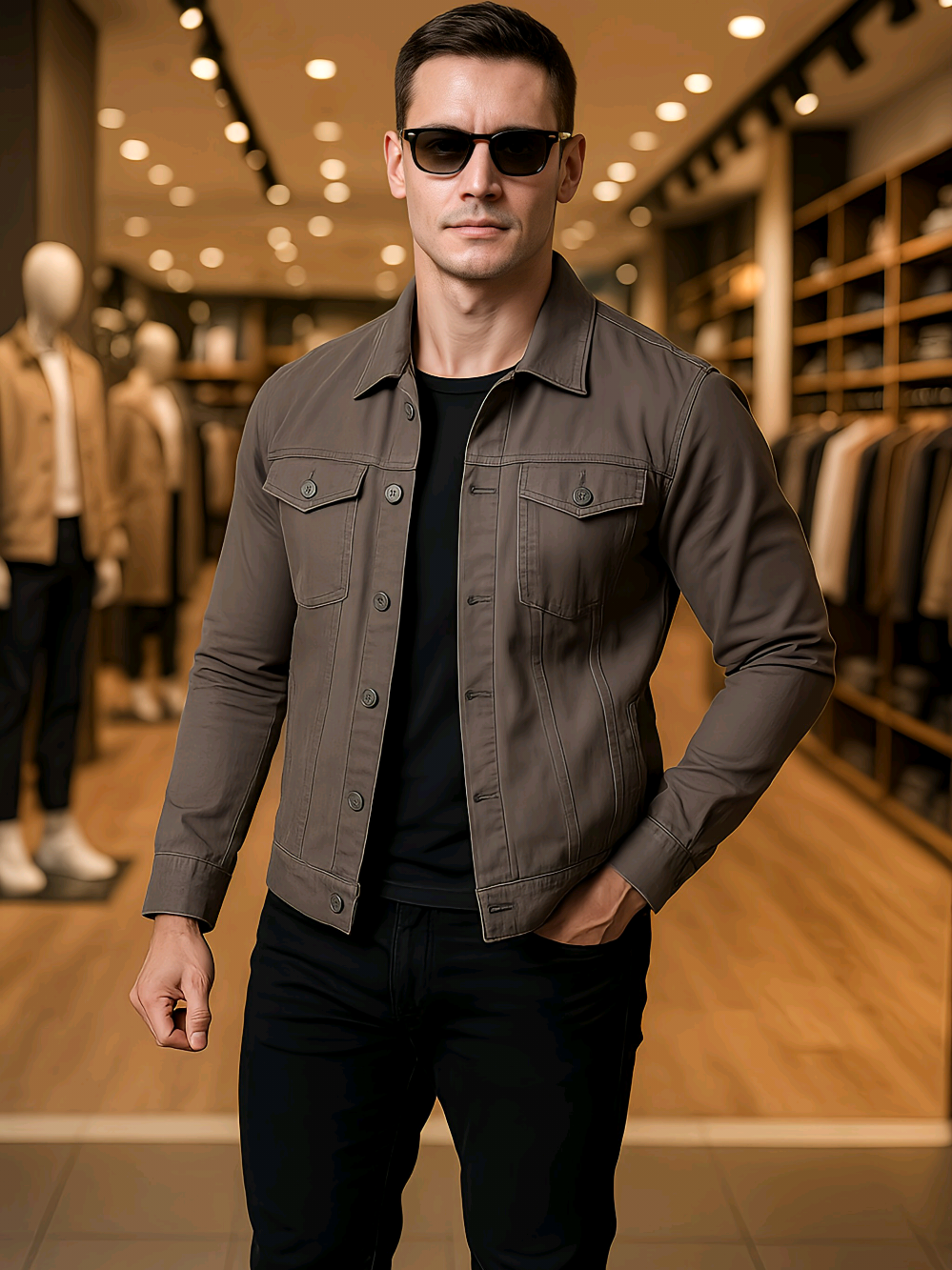 VENGOZ Jacket Trucker Pria Cotton Twill Premium - Dark Grey. #jacket #jaketpria #jakettrucker #jaketpremium #belilokal #jumathemat 