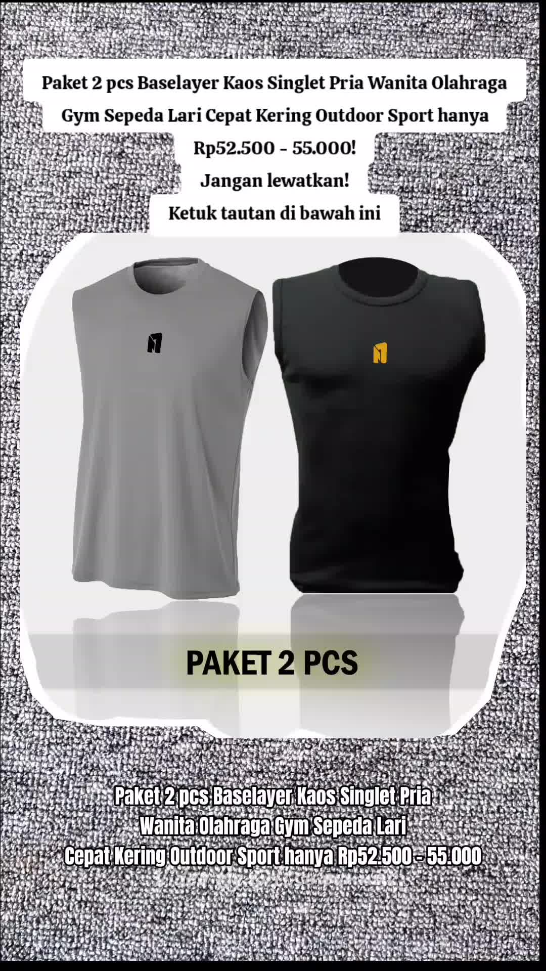 Paket 2 pcs Baselayer Kaos Singlet Pria Wanita Olahraga Gym Sepeda Lari Cepat Kering Outdoor Sport #baselayer #kaosolahraga #kaoskutung #kaosbaselayer #baselayerolahraga #wibgajian #belilokal #masukberandafyp #fypviralシ #fyp 