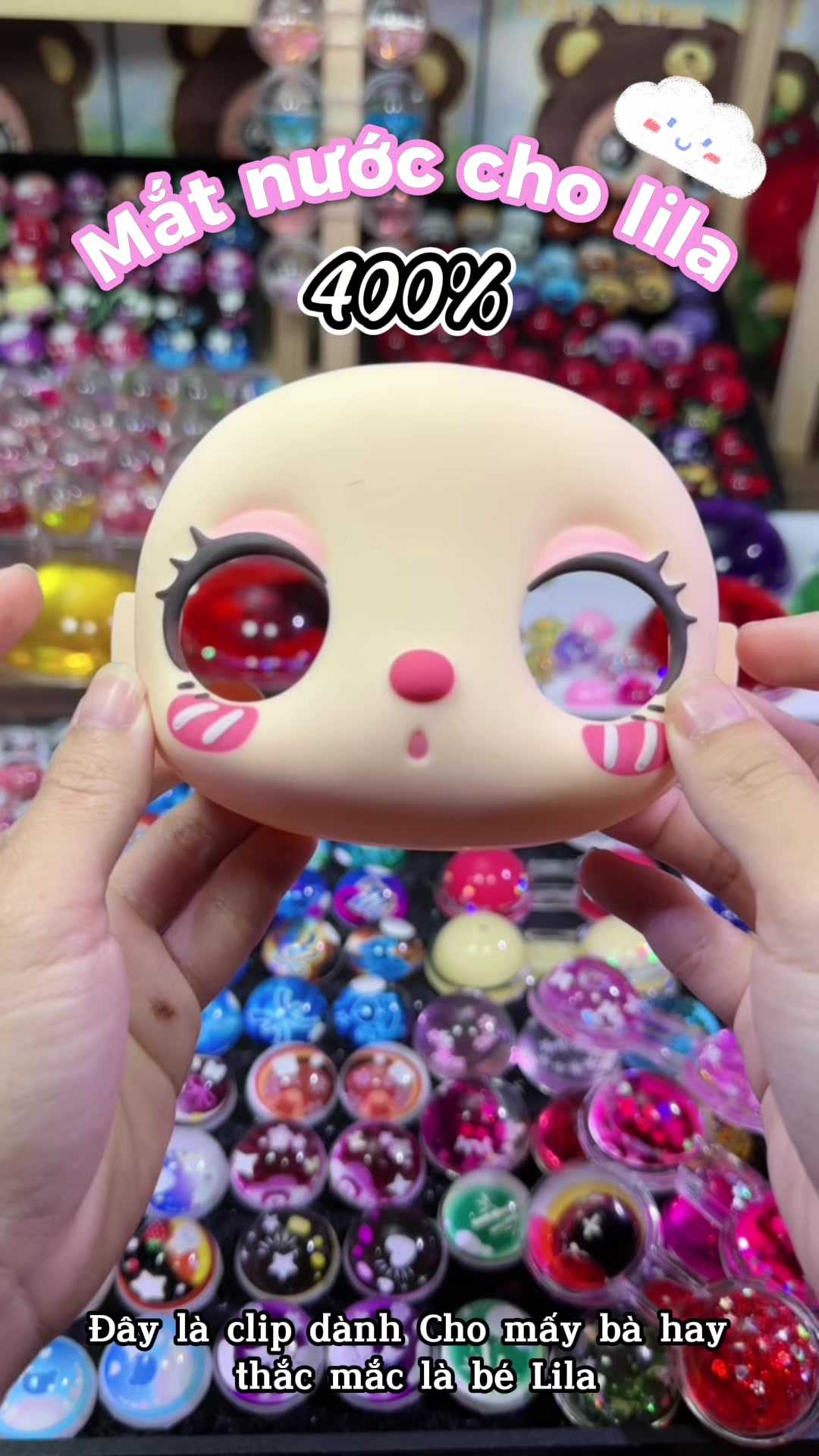 Bé Lila 600% muốn thay mắt nước thì bơi vào đây #phucphephonreview #cherrytoys #babythree #blindbox #custombabythree #phukienbupbe 