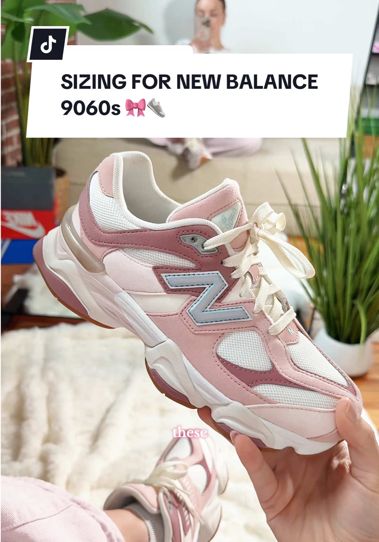 Replying to @Vero. NEW BALANCE 9060 SIZING GUIDE!! 👈🏻 #sizing #sizingguide #newbalance9060 #newbalance #chunkysneakers #cuteshoes #trendingsneakers #pinkshoes #flykicks #flykicksco 