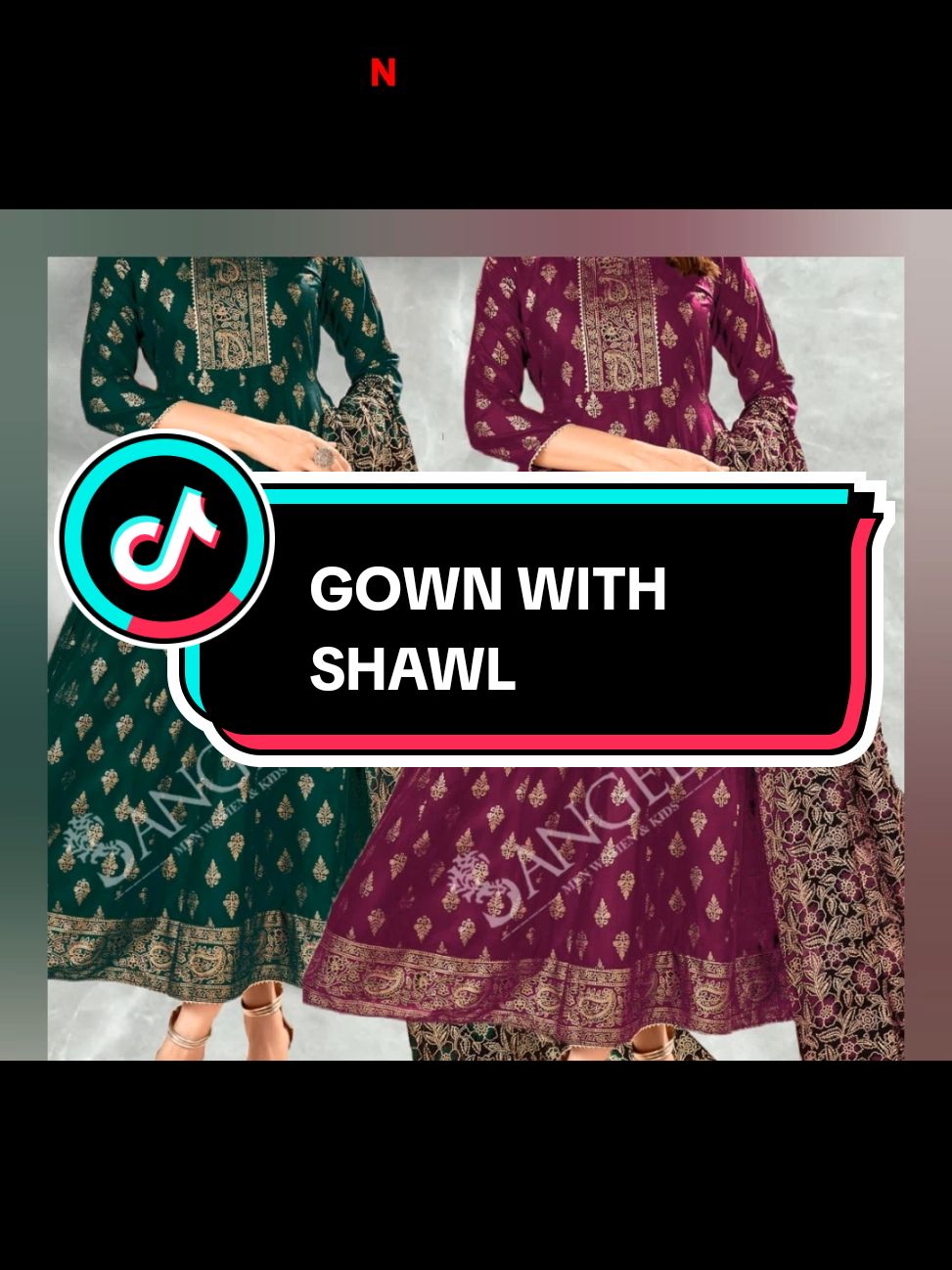gown with shawl  #gownwithshawl #clickyellowbagtoorder #shopnow🛍 #reena2204🦋 