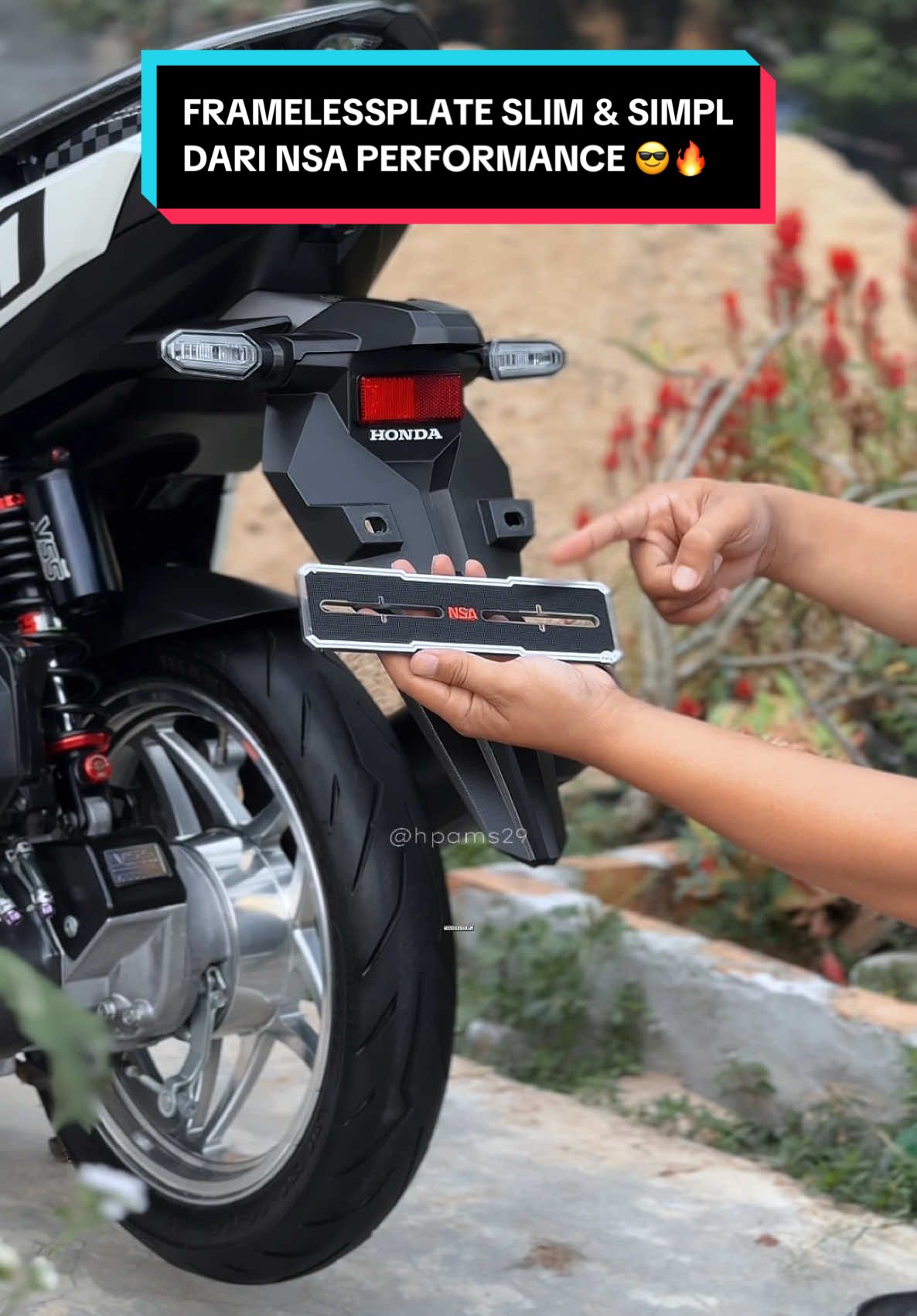 Framelessplate slim & simpel NSA Performance bener” keren abiss 😎 #framelessplate #dudukanplatmotor #nsaperformance #vario #cuantanpabatas 