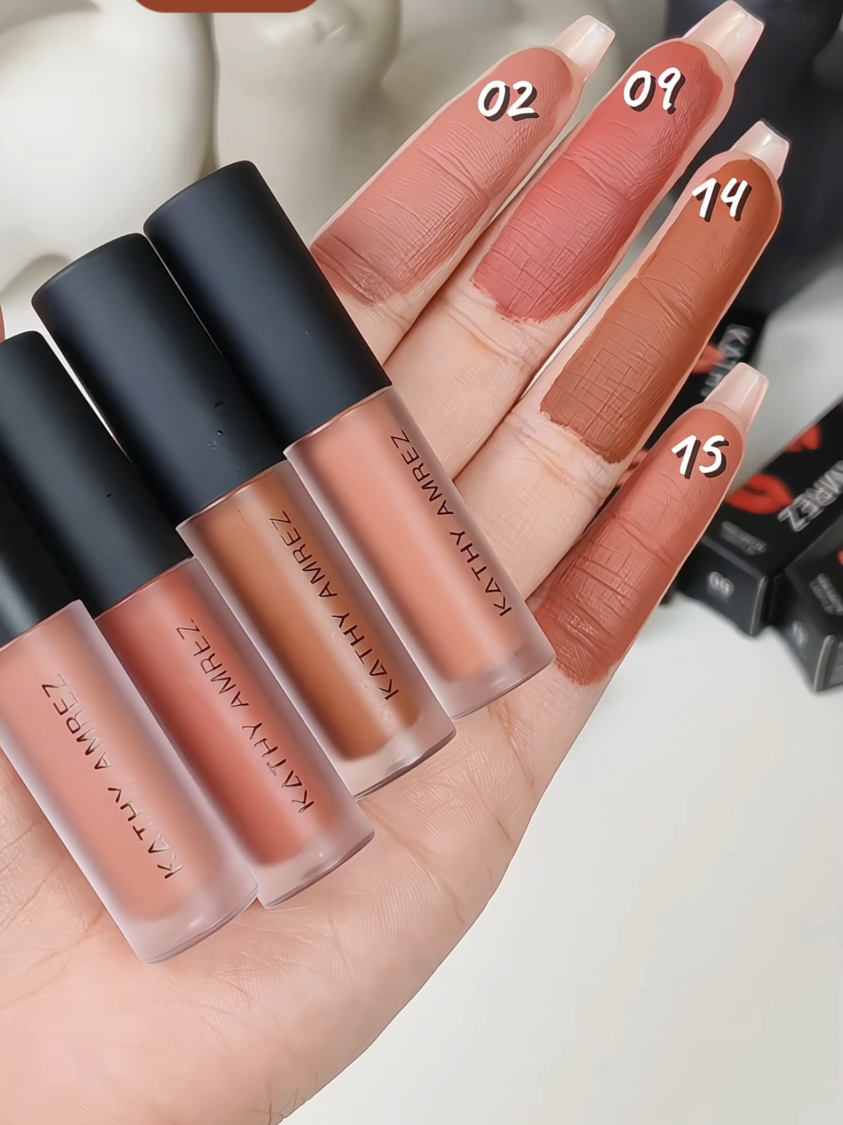 ลิปสีน้ำตาลสวยทุกสี  #ลิปมินิแมทกระแต #ลิปกระแต #ลิปkathy #ลิป #ลิปแมท #ลิปสติก #ลิปติดทน #kathycosmetics #kathyamrez  #รีวิวบิวตี้