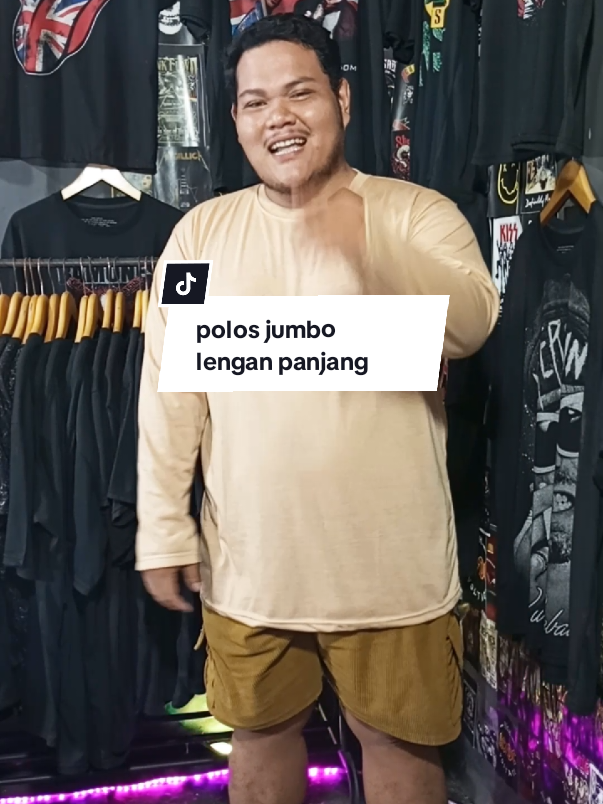 kaos polos lengan panjang jumbo  #kaos #kaosmurah #jumbo #bigsize #lenganpanjang #fyp #foryou 