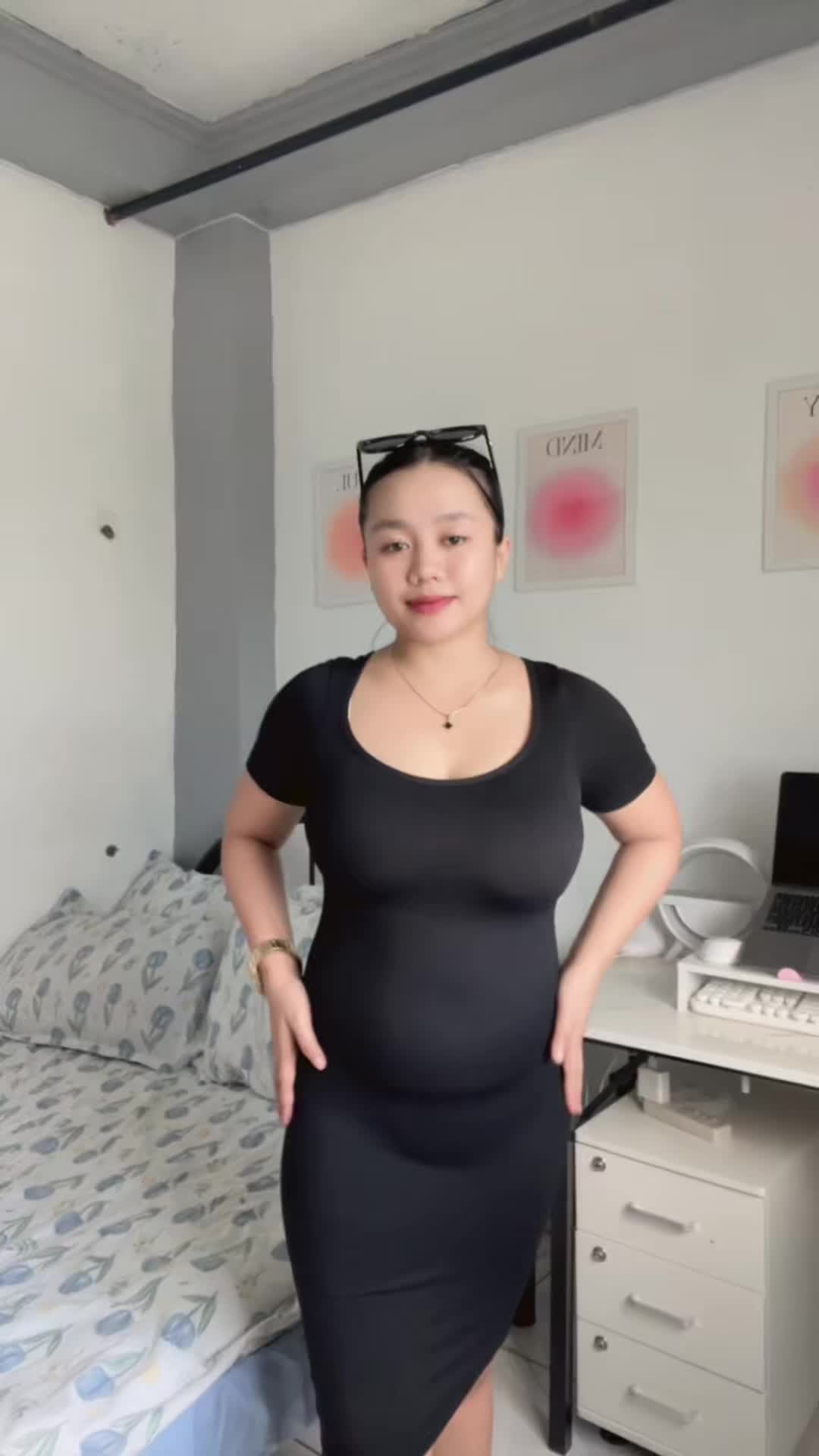 Short sleeve body shaping long dress, shaping waist, showing beautiful and charming curves.⋆˚✿˖°✨ —if you buy 2 get 15% discounts!!  @Hottie Diary PH #hottiediaryph #hottiediary #longdress #shapewear #bodyhugging #fits #inspo #fyp 