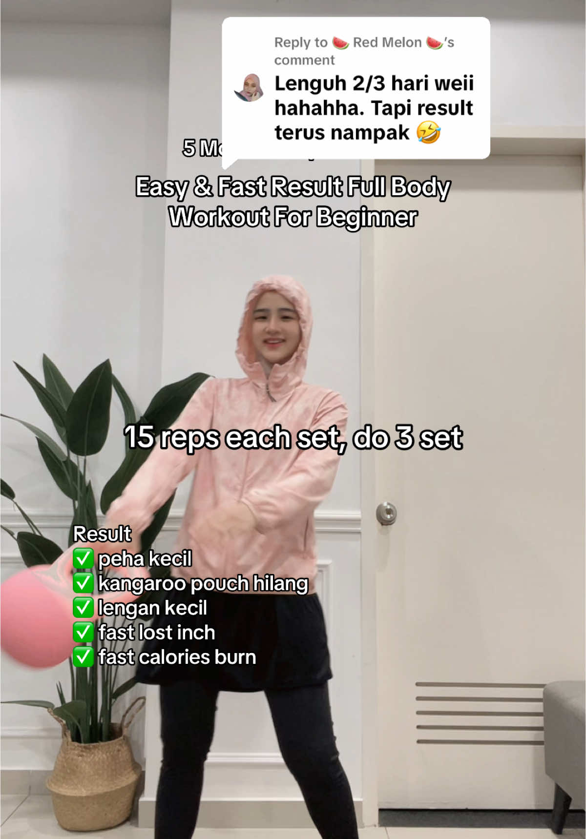 Replying to @🍉 Red Melon 🍉 siapa nak kecikkan semua part body, do this everyday (20-30min) 🫣 trust me korang akan surprise 😳 #homeworkout #kettlebellworkout 