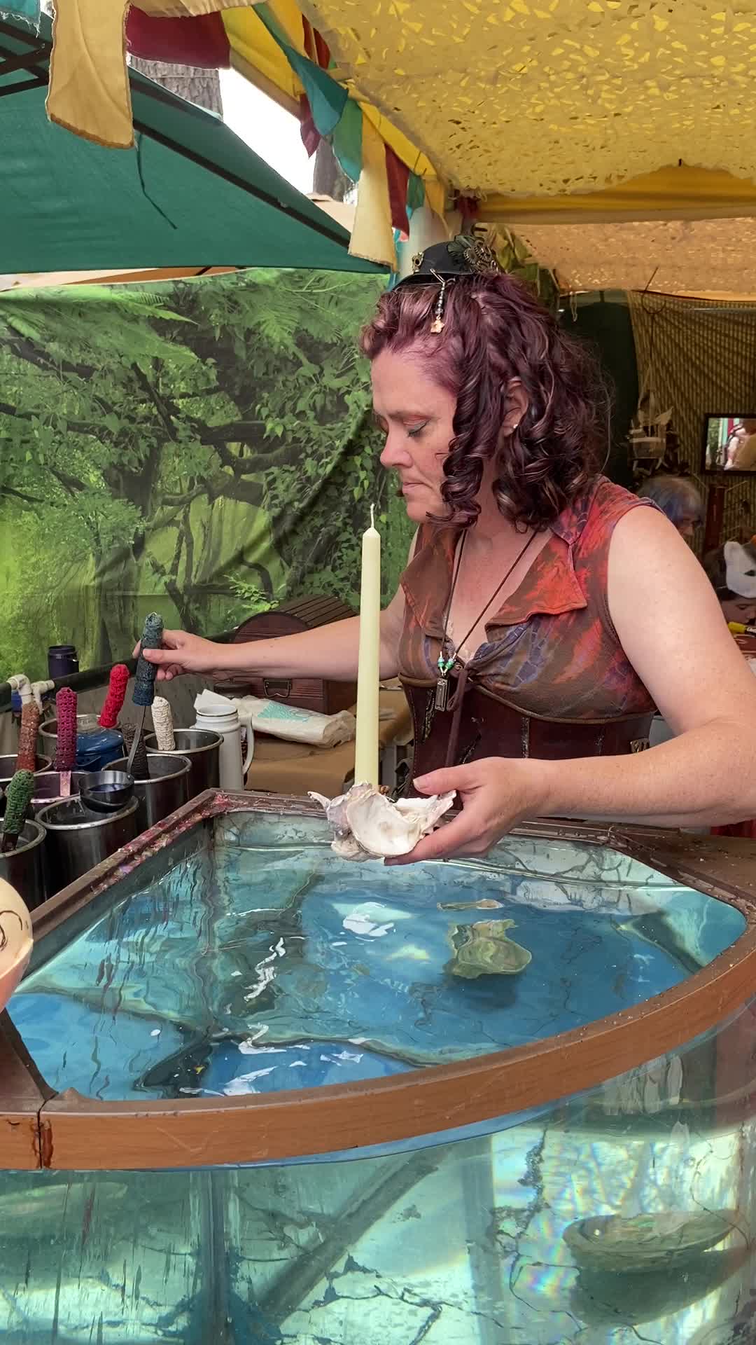 Beautiful decorative or burnable candle sculpture. Oregon renn faire! #faire #festival #wowww #magic #renaissance #unique #art #foryoupage #fyppppppppppppppppppppppp #foryoupage #fyp #amazing #needtosee #holyairball 