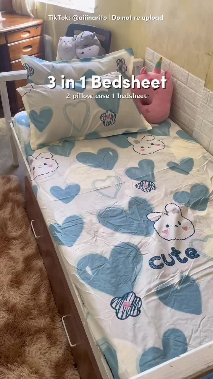 3In1 Bed Sheet!✨🐻‍❄️💗 #bedsheets #3in1bedsheet #3in1bedshitwith2pillowcase #bedsheets #singlebedsheet #3in1bedsheetdesign 