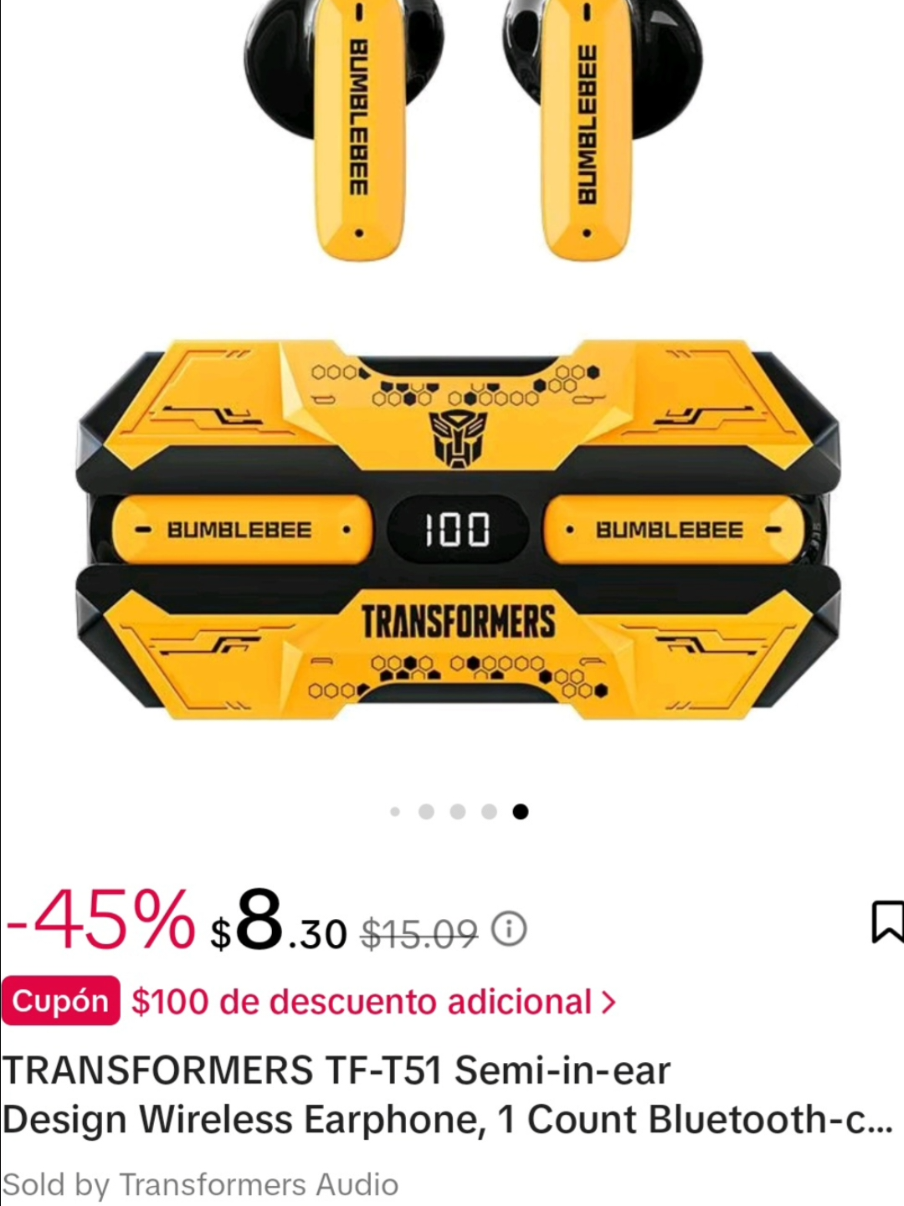 Wireless Headphones Bumblebee Autobot $8.35 #paratii #foryou #fyp #shopping #tiktokshop #autobots #transformers #bumblebee #wirelessheadphones #headphones #airport #auriculares #bluetoothheadphones