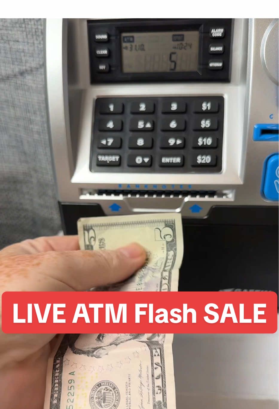 Live now with exclusive flash sale 53 percent off on the kids toy atm piggy bank. #piggybank #atm 