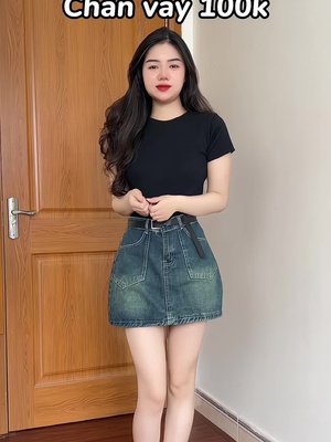 Chân váy xinh quá ò #huynhchang00 #chanvayxinh #chanvayngannu #chanvayjean #chanvayngan #review 