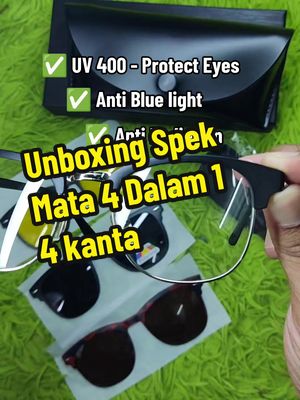 Cermin Mata 4 Dalam 1. boleh pakai Siang Dan Malam Hanya tukar kanta sahaja.. senang Kan.. dapatkan dekat beg kuning #spekmata #spekmatapolarize #spekmatasiangmalam #spekmatamurah #spekmatauvprotection #spekmataantibluelight #spekmataantiradiasi #spekmataantisilau #spekmataviral #spekmatalelaki #spekmataperempuan #spekmatastyle 