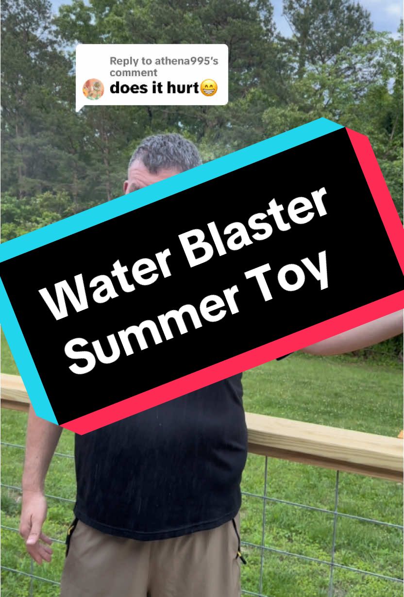 Replying to @athena995 About the same pressure as the shower , Dosnt hurt at all .Fun summer water toy #waterblaster #watertoys #waterpistol #summertoys  