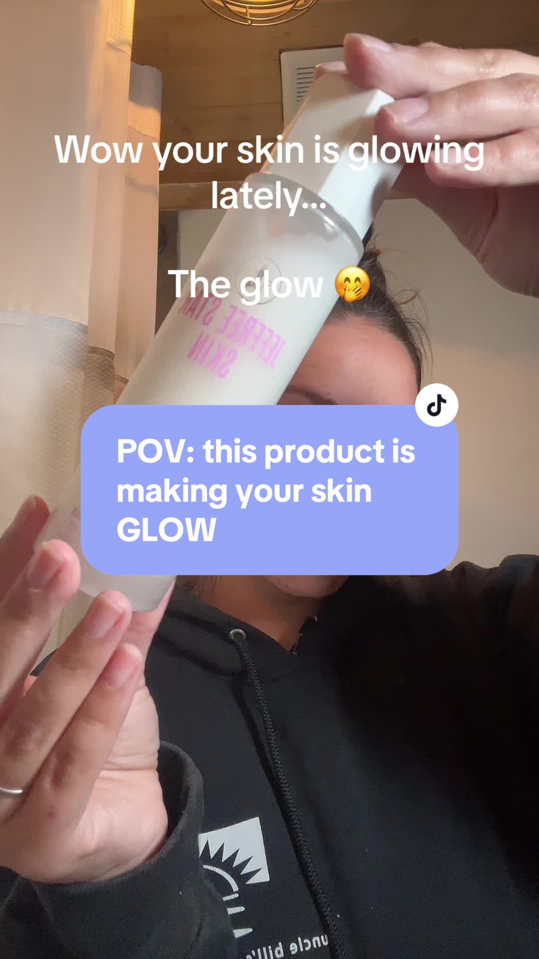 I can’t take any credit for my skin looking so good lately. Literally all credit goes to Jeffree Star Skin 🥰 #facemilk #milktoner #glowingskin #dewyskin #clearskin #jeffreestarcosmetics 