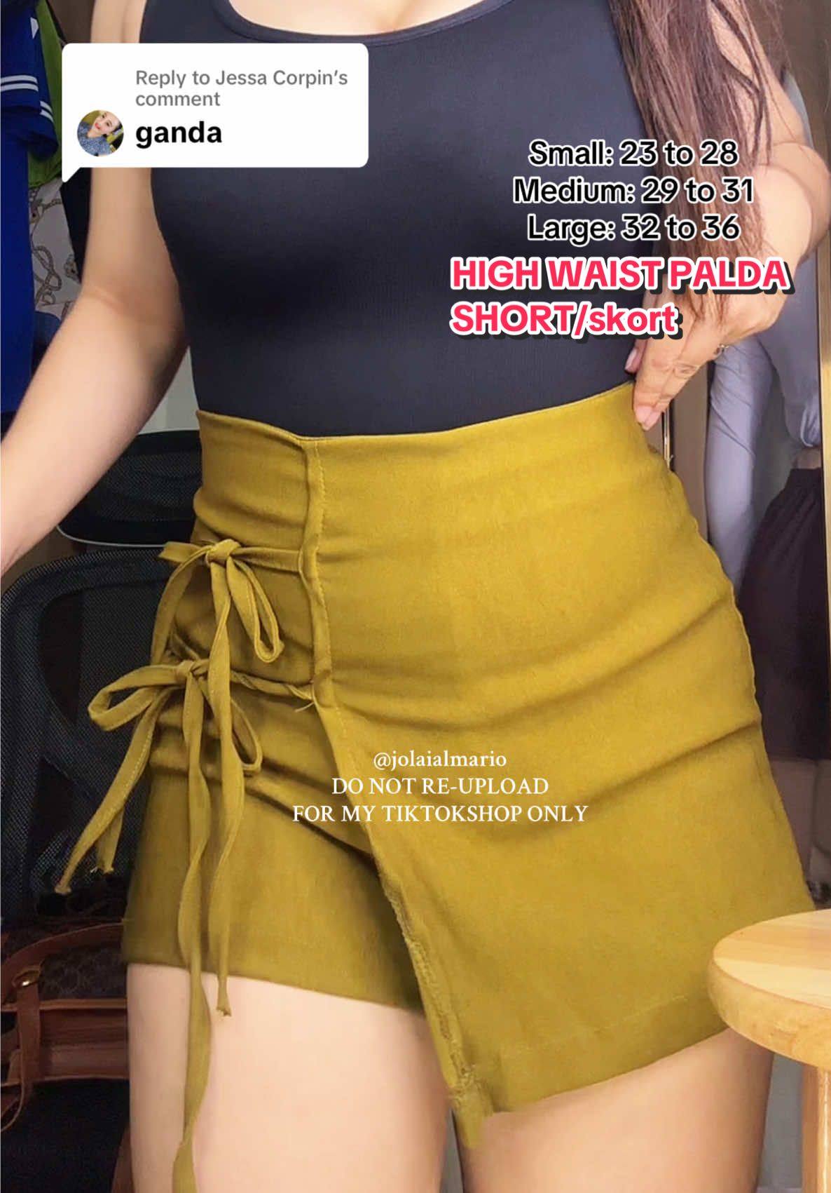 Replying to @Jessa Corpin grabe sa ganda talaga ng high waist skort na ito pati tela nya maganda din 🥰 #fyp #skort #highwaistskort #paldashort #jolaialmario #calliahfashionstore 