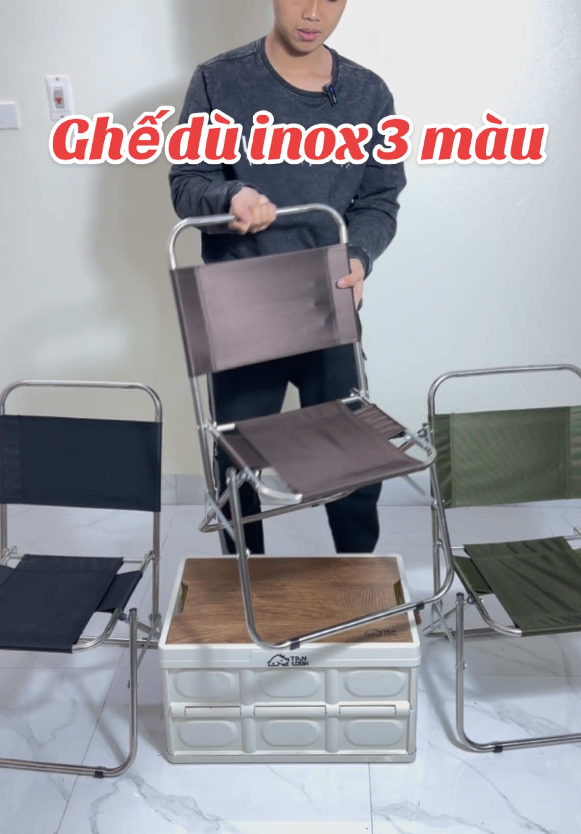 Ghế dù inox gấp gọn #ghedu #ghedugapgon #ghegapgon