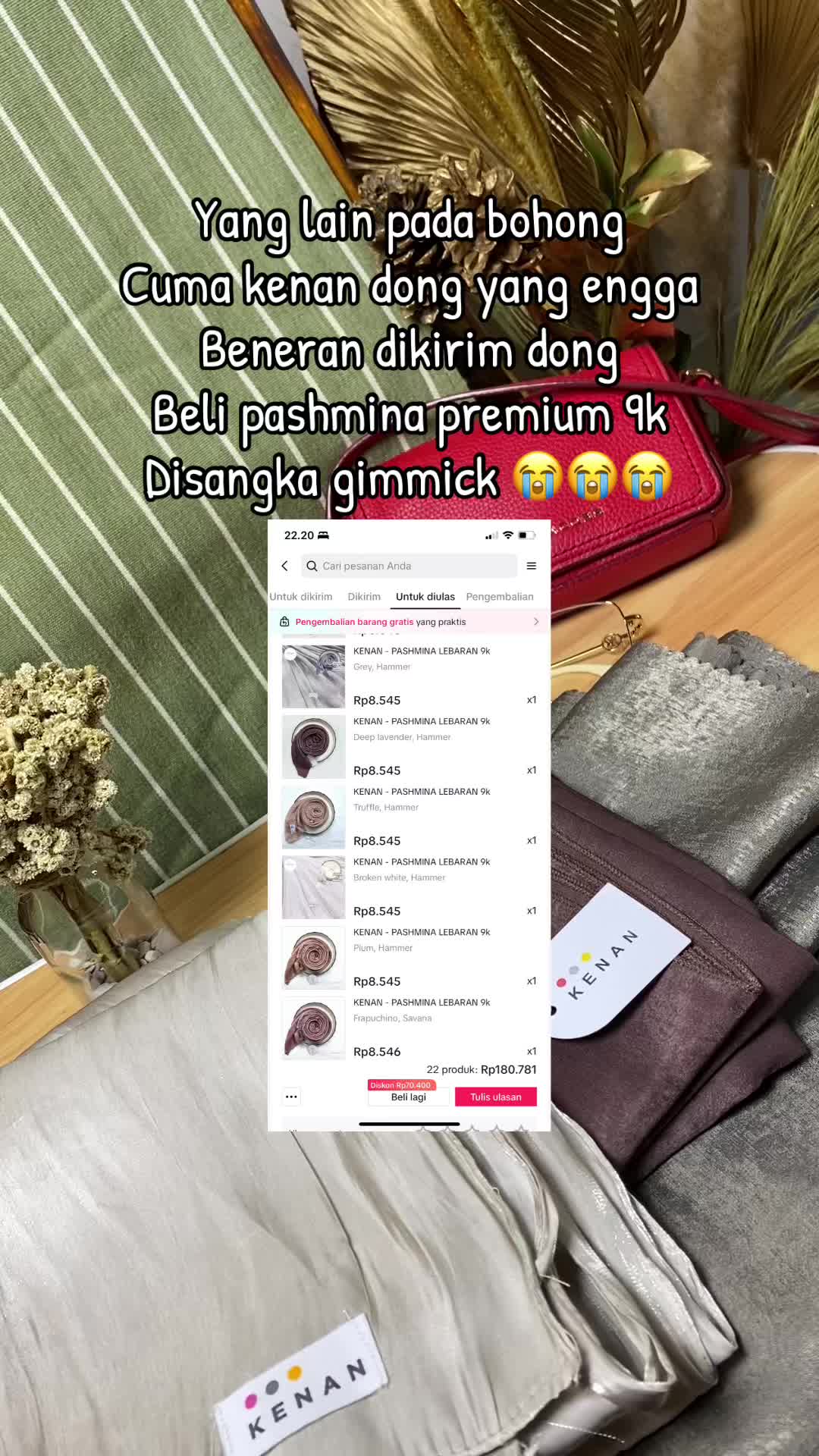 Jangan sampai seller sadar kalau harganya ga masuk akal pliss #kenanhijab #kenan #pashmina #pashminashimer 