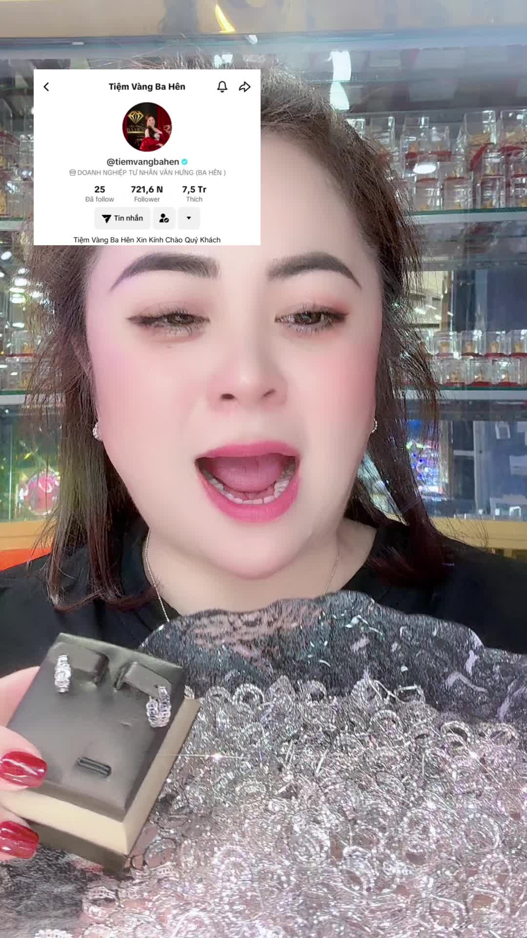 Hoa tai kim tiền bạc 925 #tiemvangbahen #xuhuongtiktok #bac925 #s925 