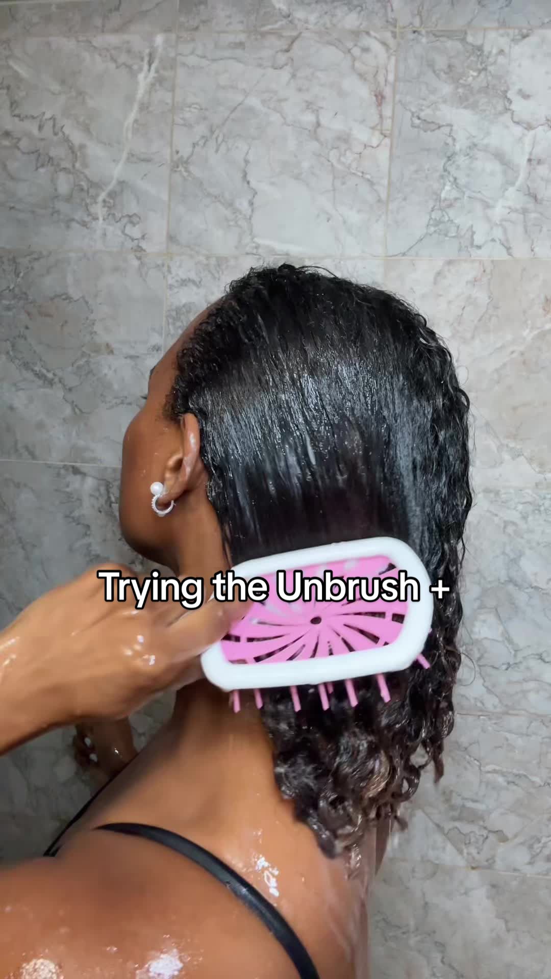 Let’s Try The UnBrush+ • Late to the trend but lets see anyway • First i used the Brush while my hair was a bit HARD due to putting a hair mask in ✅ • Then i wet my hair and it went through like butter ✅ #fyp #foryou #naturalcurlyhair #hairinfluencer #curlyhairtutorial #curlyhairstyles #naturalhairstyles #unbrush #unbrushreview  @FHI HEAT 