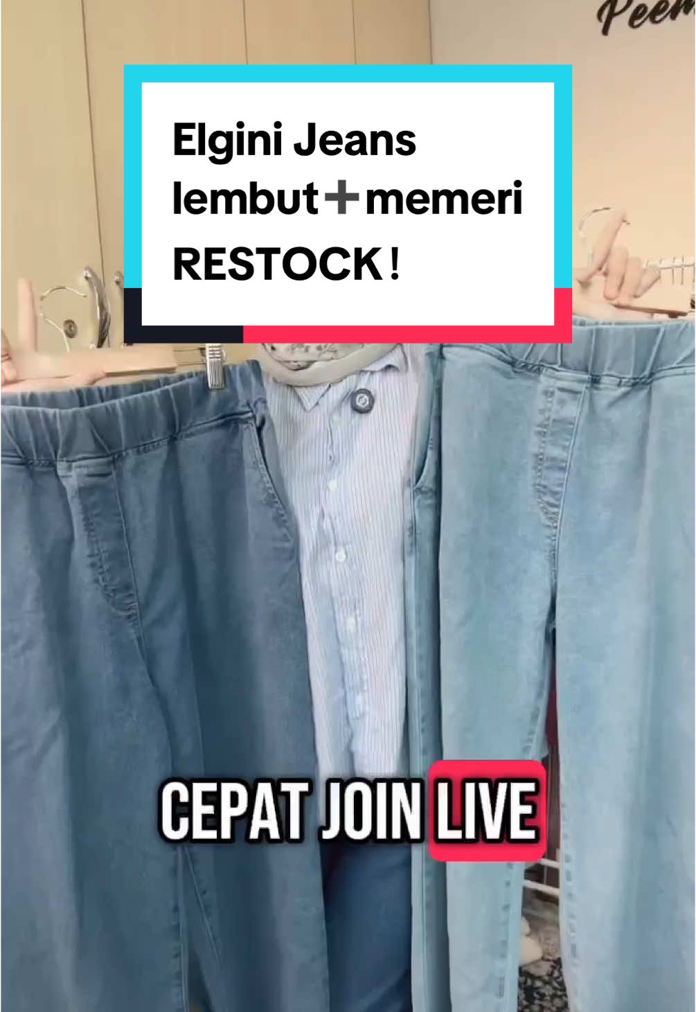 RESTOCK elgini denim jeans yang berkualiti sangant😍 Harga murah 👍kualiti good👍 ✅ S-2XL ✅ Jeans yang lembut ✅ loose fit Design ✅ 2 pocket kiri kanan ✅ pinggang fully bergetah ✅ cutting lawa ✅ pakai x nampak V shape ✅ terus sarung je ✅ hIghkualiti ✅ memeri Jeans ✅ pakai seharian pun rasa selesa ❌ panas ❌ kain x keras ❌ keketat ❌ pakai x nampak V line #viral #2025 #fyp #fypシ゚viral #fashion #casualpants #elgini #shopping #formallook #highwaist #jeans #seluarjeans #kerja #jeansoutfit #jeansviral #jeansmurah 