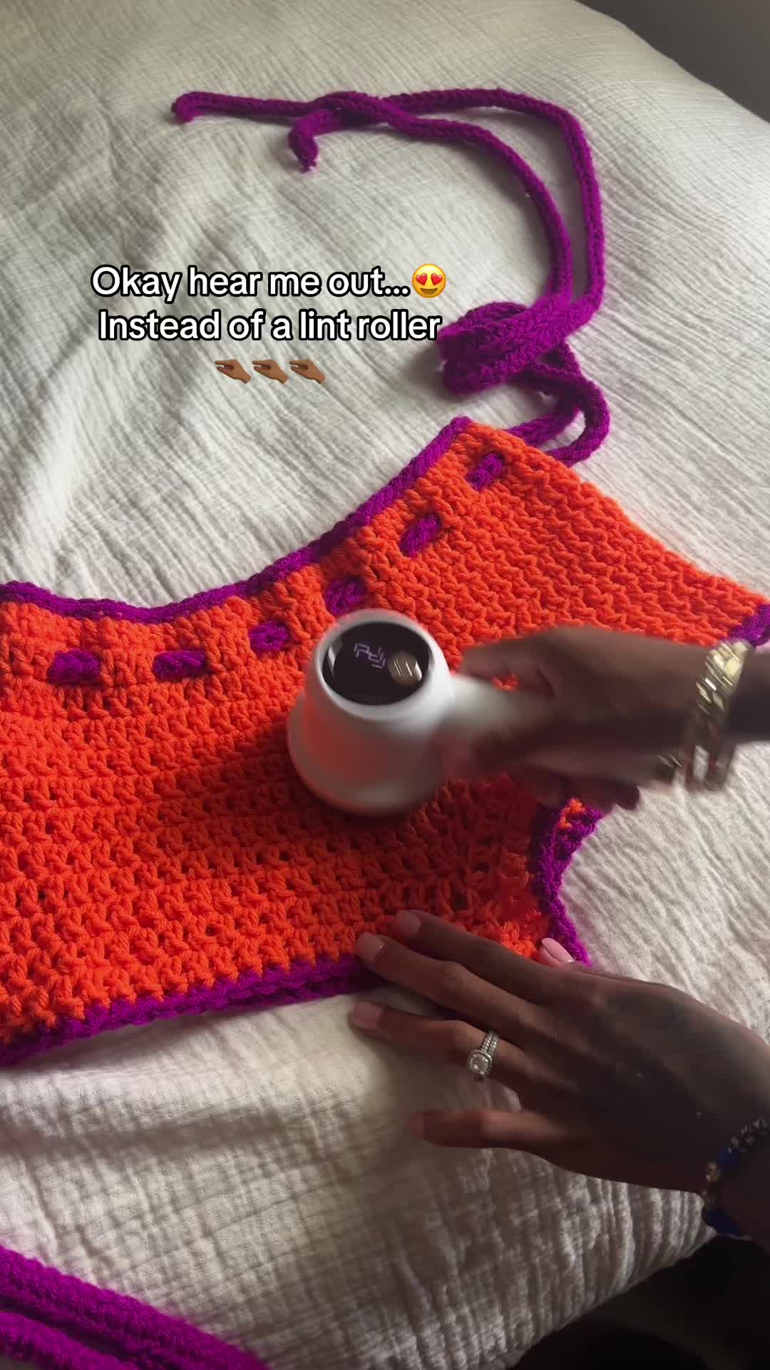 Okay but I like this  #fyp #crochetersoftiktok #crochet #lintremover #electric 