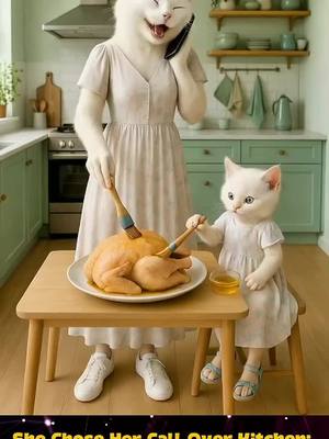 She Chose Her Call Over Kitchen : The Silence Inside Was Too Loud #funnycats #catstories #cutecats #aifusic #ai 