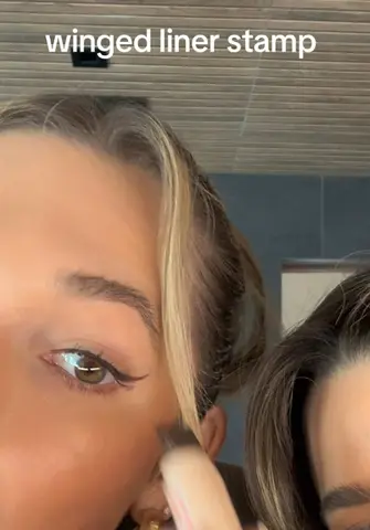 Stamp your wings on! It’s super easy! 🤭 #wingedliner #eyeliner #eyelinerstamp #holidayhaul #tiktokshopholidayhaul