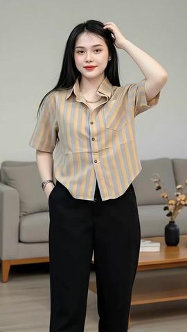 ÁO SƠ MI KẺ SỌC ĐƠN GIẢN DỄ MẶC bigsize #aosominu #aosominucoctay #viraltiktok #xuhuong #viral 