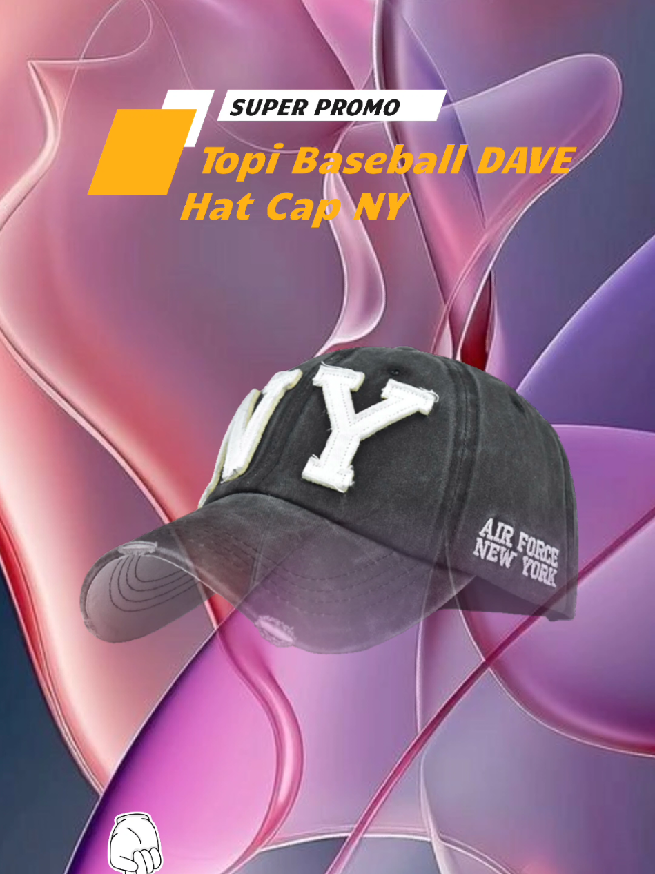 Topi Baseball DAVE Hat Cap NY Casual Sports Distro Fashion Pria Wanita Hijau Hitam Jeans Retro Dewasa  #topi #topibaseball #tiktokfashion #cuantanpabatas 