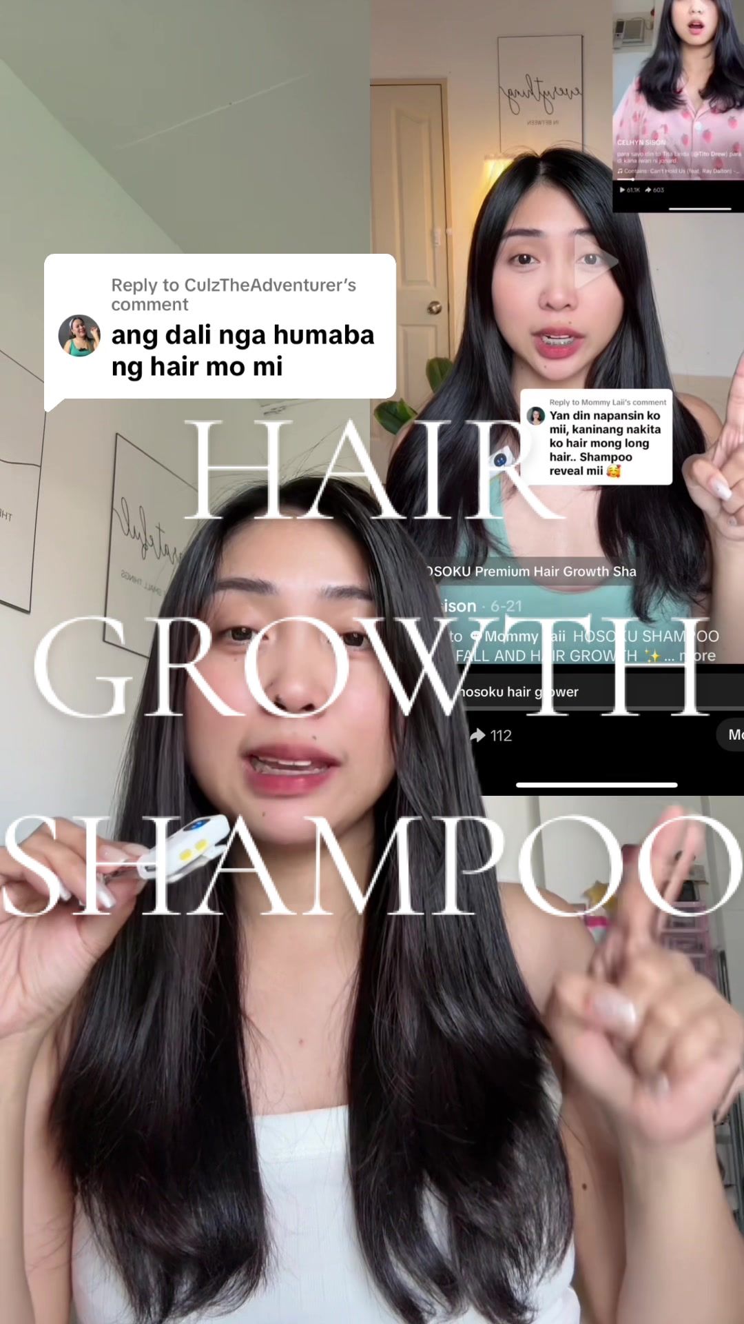 Replying to @CulzTheAdventurer 9 days palang lumilipas nasa under bra level na agad hair ko. 🫣 #hosokuhairjourney #hosokushampoo #hosoku #hairgrowth #hairgrowthshampoo 