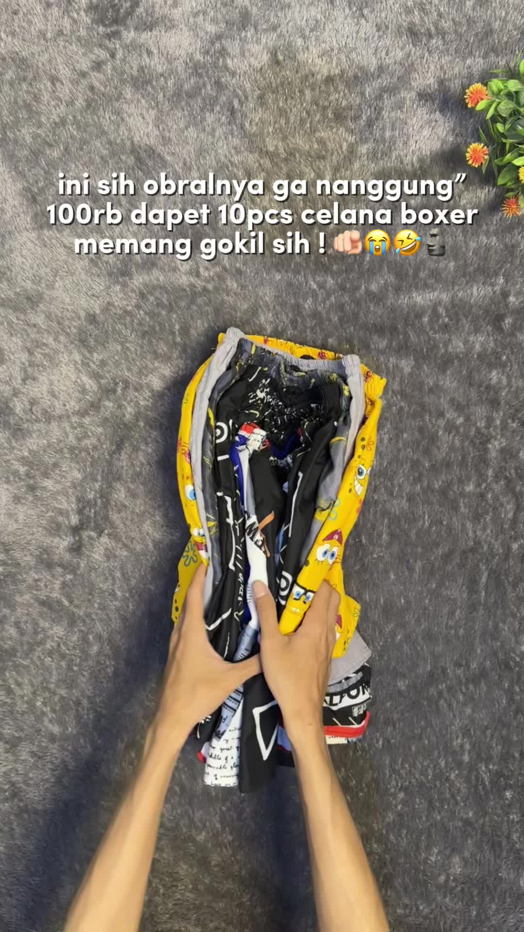 dirumah paling enak memang pakai celana boxer ini sih, icibos juga jadi ga gerah!☝🏻😭🤣#celanaboxer 