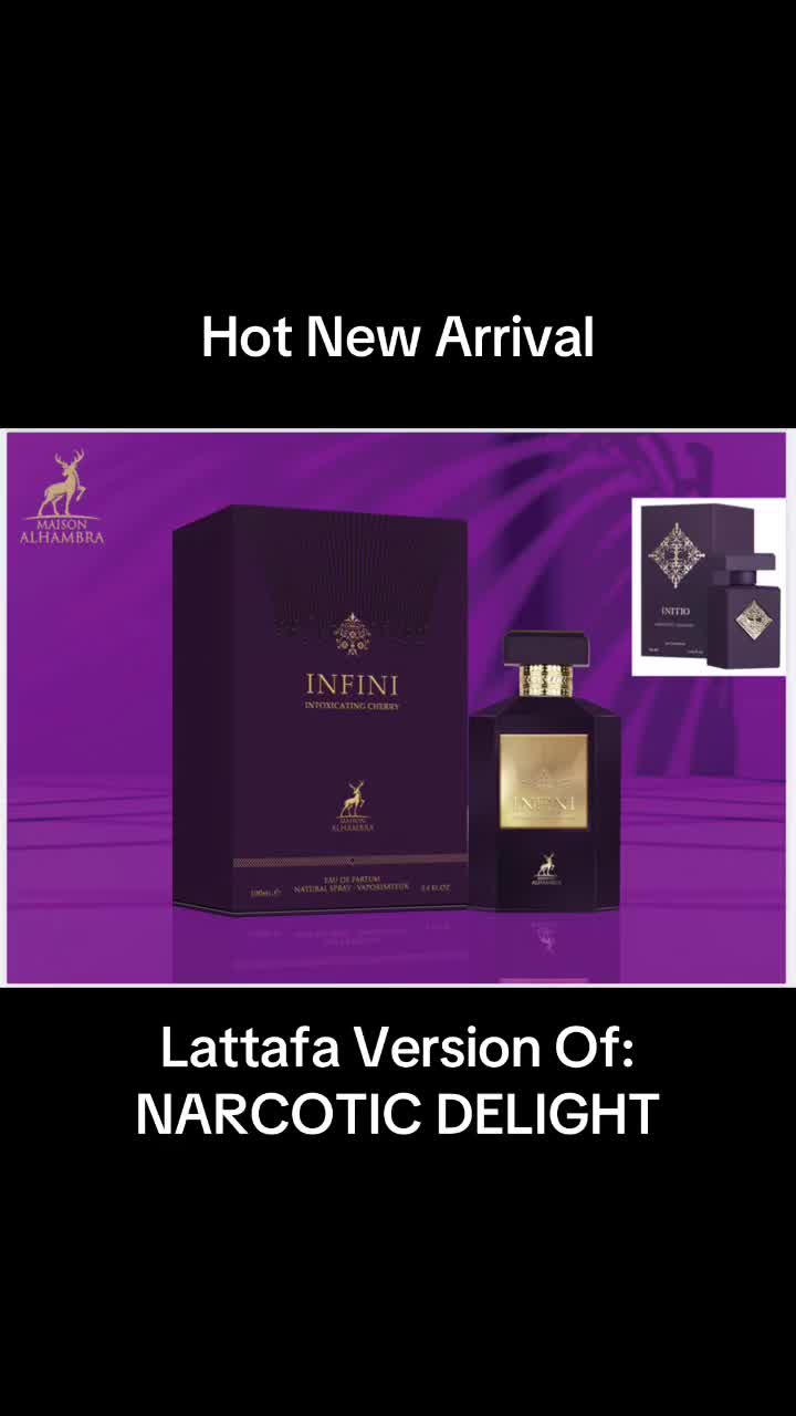 Lattafa Maison Alhambra is on a roll with hot new releases. Infini Intoxicating Cherry smells like Narcotic Delight…an amazing fragrance! #perfumetiktok #fragrance #perfumes #fragrancetiktok #fragrancehaul #lattafaperfume 