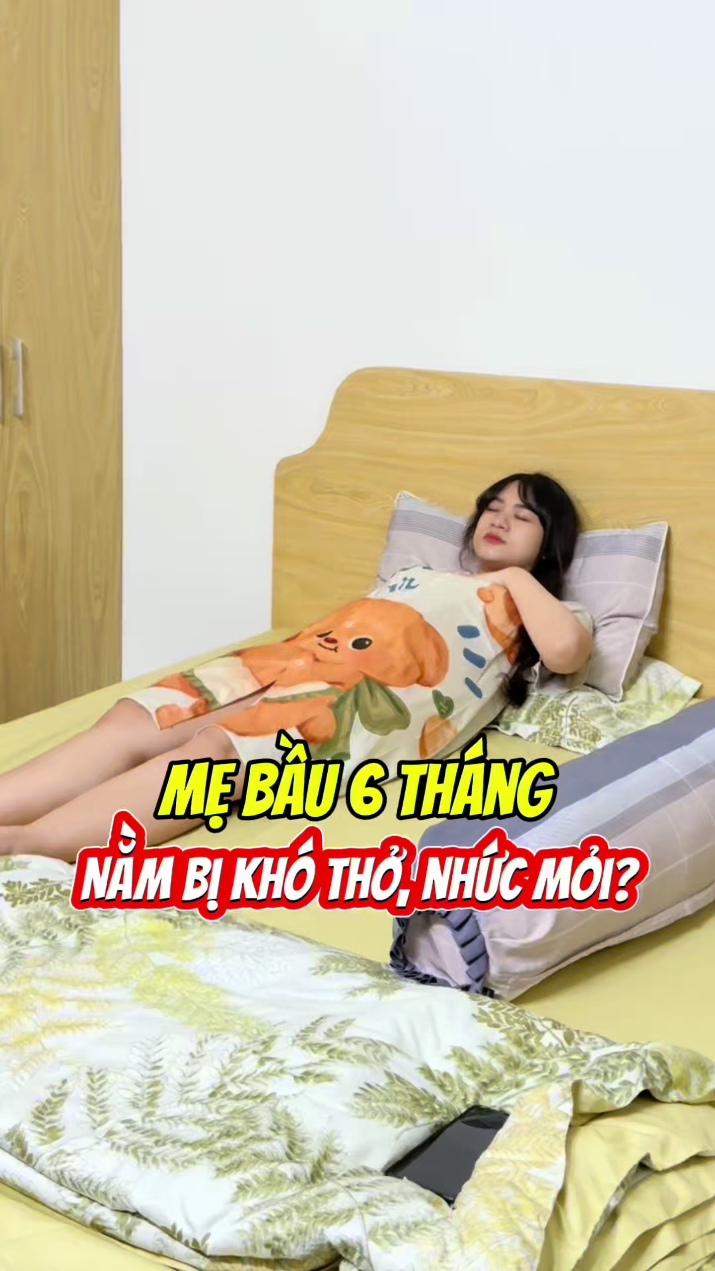 Bầu to lên là nằm khó thở với bị nhức mỏi hả các mẹ bầu? Bây giờ không có gối bầu hỗ trợ chắc em thức trắng đêm luôn ☺️ #trucquynhjunmi #mangthaitunhien #MangThai #mangthailandau 