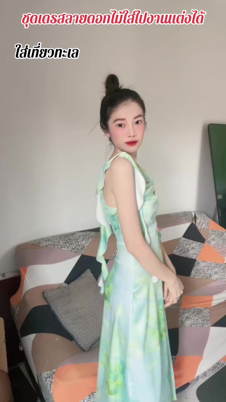 ชุดเดรสแฟชั่นเปิดไหล่ ชุดเดรสลายดอกไม้ สวย พริ้ว ใส่สบาย #ชุดเดรส #เดรสน่ารักๆ #เดรสลายดออกไม้  @นันนี่พาปัง 