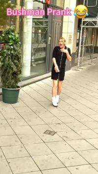 Best bushman prank reaction #fouryou #fyp #tiktok #prank #happy #funny #people #bushman 