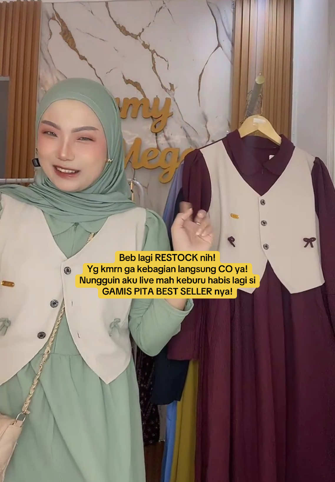 Beb lagi RESTOCK nih! Yg kmrn ga kebagian langsung CO ya. Nungguin aku live takut keburu habis lagi si GAMIS PITA BEST SELLER nya #gamispitaviral #gamispita #setrok #gamis #bestseller #live #tiktoklive #wibgajian 