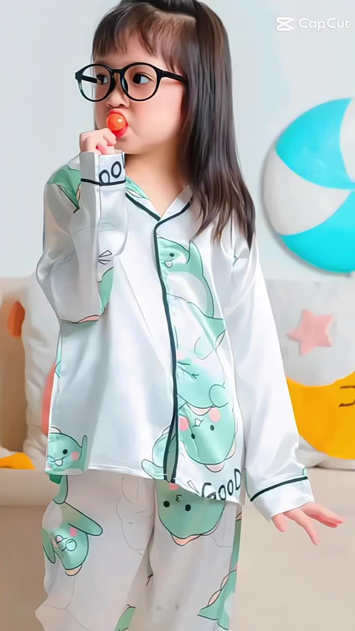 Đồ bộ mặc tay dài chất lụa cho bé gái  #dobobegai  #doboxinh  #botaydaichobe #xuhuong #xuhuongtiktok 