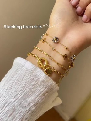 #CapCut ideas untuk layer bracelet korang 😘 #gelangtangan #braceletmaking #stainlessteeljewellery 