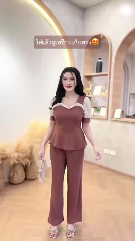 #ใส่แล้วดูเพรียวเก็บทรง😍 #SugarioShop #เสื้อผ้าแฟชั่น #ชุดเซ็ทยาว#ผ้าวูลเวฟ #แขนตุ๊กตา#แต่งผ้าซีฟอง