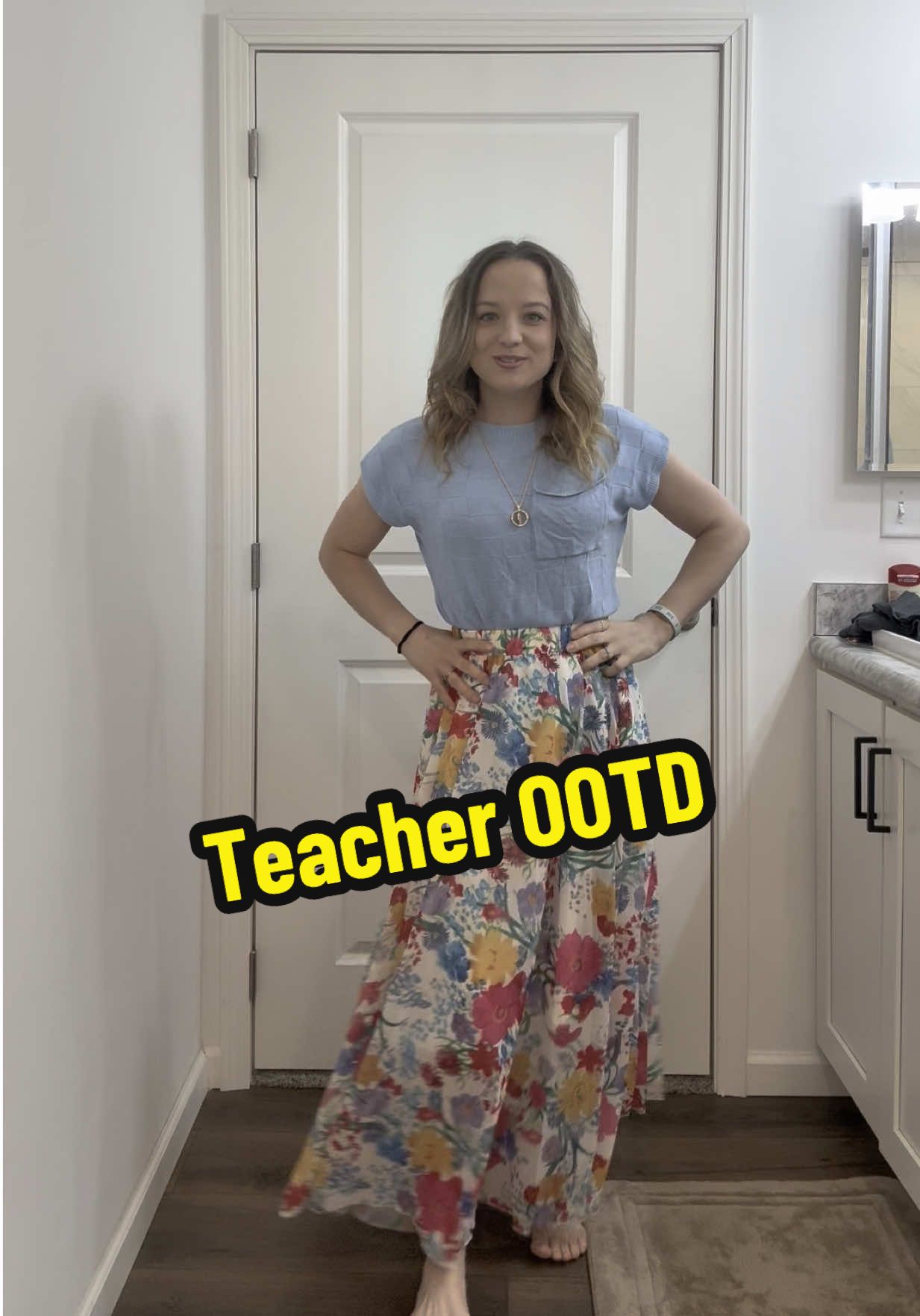 Spring is here #springtok #fyp #tiktokshop #ttshop #skirt #teacherfits #ootd