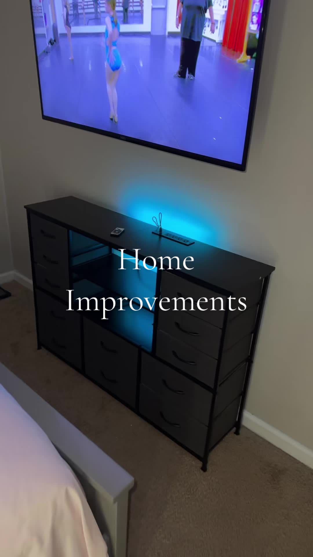 Happy I went ahead and grabbed this 12 drawer dresser set off of TikTok shop! Fast shipping EASY assembly #drawerorganization #drawer #homeimprovement #homedecor #tts #tiktokshopfinds #ledlights 