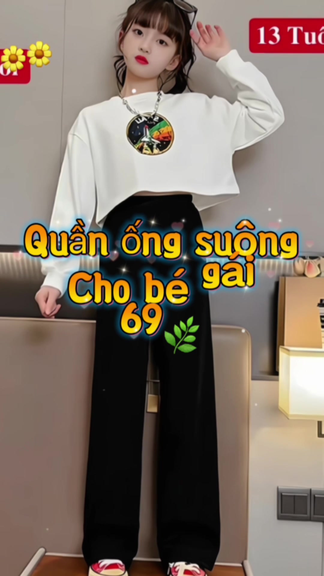 Quần dài ống rộng cho bé gái vải thun tăm #quandaichobetrai #quanongsuongrong #quanaotreem #thoitrangtreem #xuhuongtiktok #viral #trending #foryou #tiembechin 