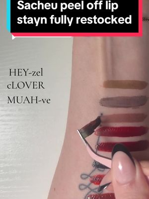 Replying to @Tina Moore for the first time ever all sahdes of the @SACHEU Beauty US peel off lip stayn are all stocked #sacheu #sacheubeauty #peeloff #peelofflipstain