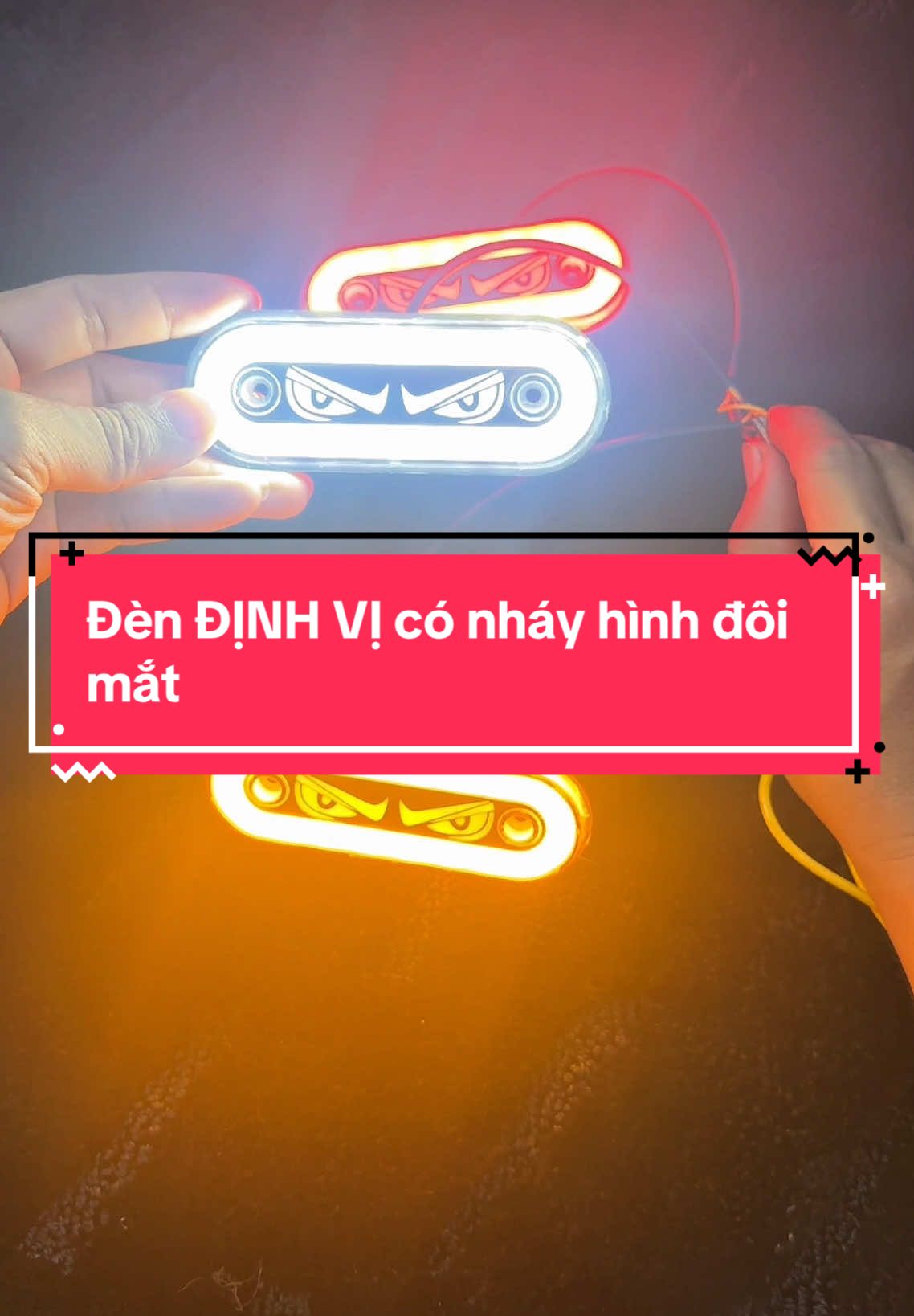 Đèn ĐỊNH VỊ hình đôi mắt 2 chế độ, có nhiều màu sắc cho anh em lựa chọn và led dùng điện 12v - 24v#atrongj #dochoixetai #leddinhvi #leddoimat #ledmatquy 