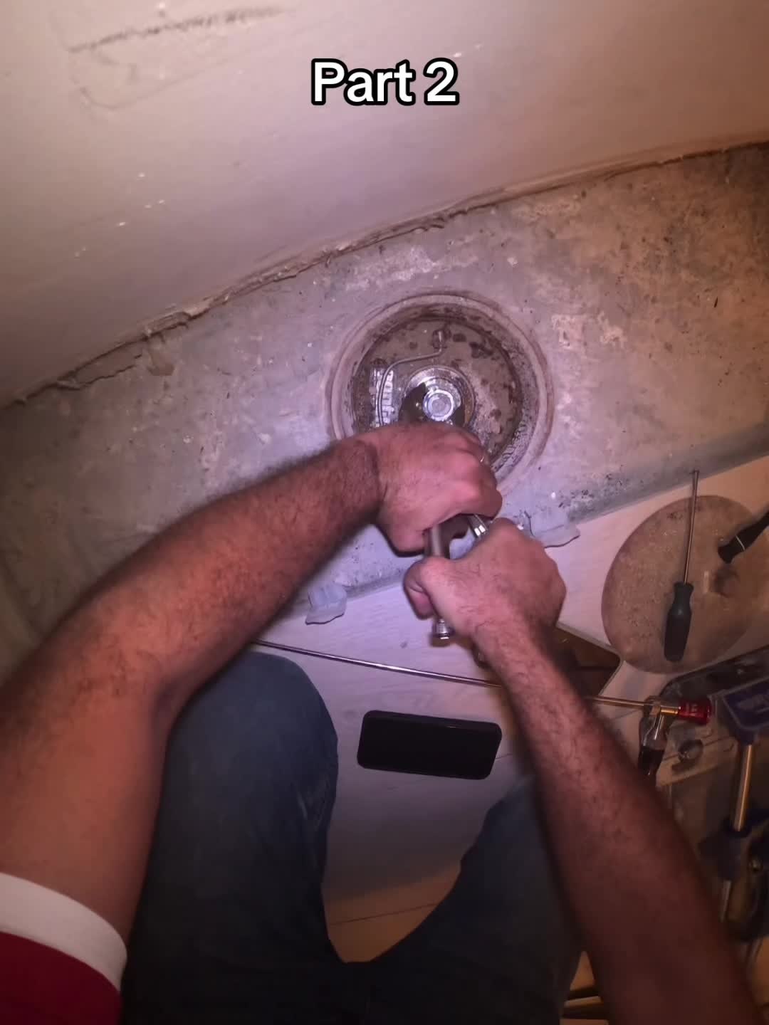 Part 2: my customer removed the tile and found round hidden floor safe. #roundsafe #mysterysafebox #stillwater #rusty 